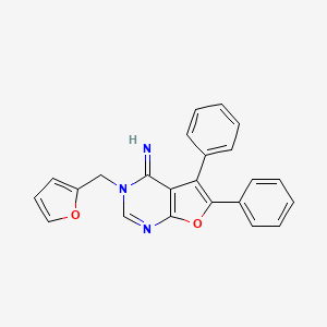 molecular formula C23H17N3O2 B3570057 3-(2-furylmethyl)-5,6-diphenylfuro[2,3-d]pyrimidin-4(3H)-imine 
