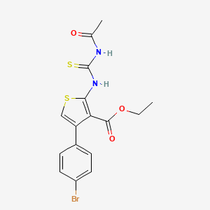 molecular formula C16H15BrN2O3S2 B3570059 ethyl 2-{[(acetylamino)carbonothioyl]amino}-4-(4-bromophenyl)-3-thiophenecarboxylate 