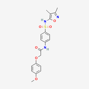molecular formula C20H21N3O6S B3570076 N-(4-{[(3,4-dimethyl-5-isoxazolyl)amino]sulfonyl}phenyl)-2-(4-methoxyphenoxy)acetamide 