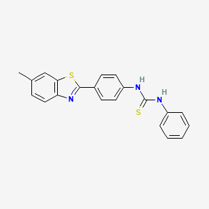 molecular formula C21H17N3S2 B3570099 N-[4-(6-methyl-1,3-benzothiazol-2-yl)phenyl]-N'-phenylthiourea 