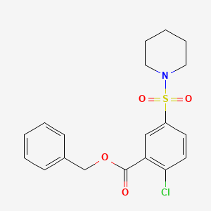 molecular formula C19H20ClNO4S B3570103 benzyl 2-chloro-5-(1-piperidinylsulfonyl)benzoate 