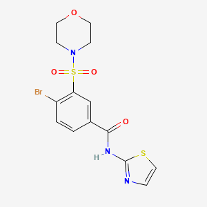 molecular formula C14H14BrN3O4S2 B3570137 4-BROMO-3-(MORPHOLINE-4-SULFONYL)-N-(1,3-THIAZOL-2-YL)BENZAMIDE 