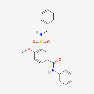 molecular formula C21H20N2O4S B3570142 3-[(benzylamino)sulfonyl]-4-methoxy-N-phenylbenzamide CAS No. 5922-05-4