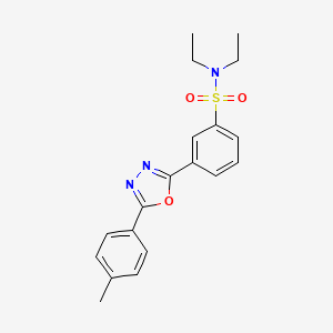 molecular formula C19H21N3O3S B3570154 N,N-diethyl-3-[5-(4-methylphenyl)-1,3,4-oxadiazol-2-yl]benzenesulfonamide 