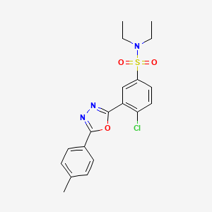 molecular formula C19H20ClN3O3S B3570160 4-chloro-N,N-diethyl-3-[5-(4-methylphenyl)-1,3,4-oxadiazol-2-yl]benzenesulfonamide 
