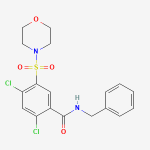 molecular formula C18H18Cl2N2O4S B3570169 N-benzyl-2,4-dichloro-5-(4-morpholinylsulfonyl)benzamide 