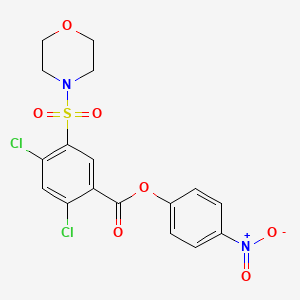 molecular formula C17H14Cl2N2O7S B3570186 4-nitrophenyl 2,4-dichloro-5-(4-morpholinylsulfonyl)benzoate 