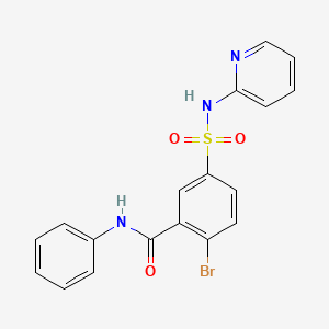 molecular formula C18H14BrN3O3S B3570188 2-bromo-N-phenyl-5-[(2-pyridinylamino)sulfonyl]benzamide 