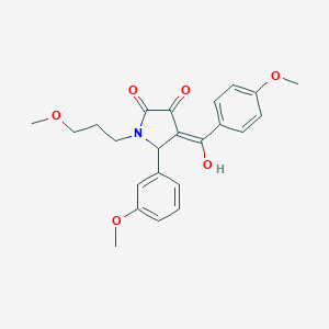 molecular formula C23H25NO6 B357019 3-hydroxy-4-(4-methoxybenzoyl)-5-(3-methoxyphenyl)-1-(3-methoxypropyl)-1,5-dihydro-2H-pyrrol-2-one CAS No. 505079-54-9