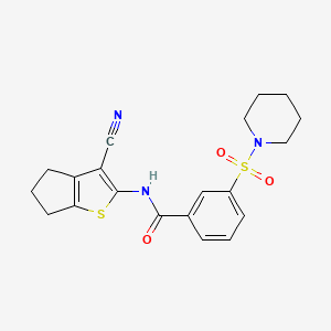 molecular formula C20H21N3O3S2 B3570209 N-(3-cyano-5,6-dihydro-4H-cyclopenta[b]thien-2-yl)-3-(1-piperidinylsulfonyl)benzamide 