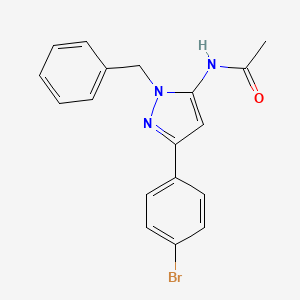 molecular formula C18H16BrN3O B3570225 N-[1-benzyl-3-(4-bromophenyl)-1H-pyrazol-5-yl]acetamide 