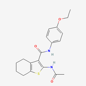 molecular formula C19H22N2O3S B3570228 2-(acetylamino)-N-(4-ethoxyphenyl)-4,5,6,7-tetrahydro-1-benzothiophene-3-carboxamide 