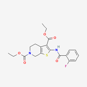 molecular formula C20H21FN2O5S B3570234 diethyl 2-[(2-fluorobenzoyl)amino]-4,7-dihydrothieno[2,3-c]pyridine-3,6(5H)-dicarboxylate 