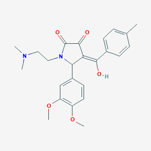 molecular formula C24H28N2O5 B357024 (E)-[2-(3,4-dimethoxyphenyl)-1-[2-(dimethylazaniumyl)ethyl]-4,5-dioxopyrrolidin-3-ylidene]-(4-methylphenyl)methanolate CAS No. 381181-95-9