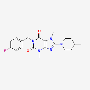 molecular formula C20H24FN5O2 B3570253 1-(4-fluorobenzyl)-3,7-dimethyl-8-(4-methyl-1-piperidinyl)-3,7-dihydro-1H-purine-2,6-dione 