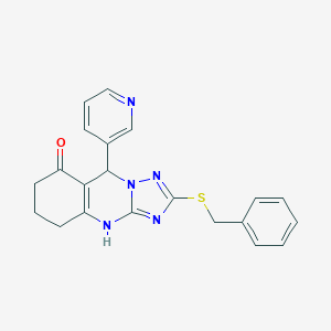 2-(benzylsulfanyl)-9-(3-pyridinyl)-5,6,7,9-tetrahydro[1,2,4]triazolo[5,1-b]quinazolin-8(4H)-one