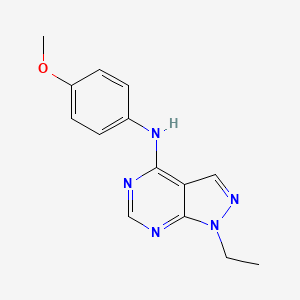 molecular formula C14H15N5O B3570269 1-ethyl-N-(4-methoxyphenyl)-1H-pyrazolo[3,4-d]pyrimidin-4-amine 