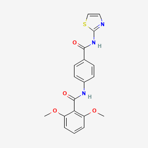 molecular formula C19H17N3O4S B3570283 2,6-dimethoxy-N-{4-[(1,3-thiazol-2-ylamino)carbonyl]phenyl}benzamide 