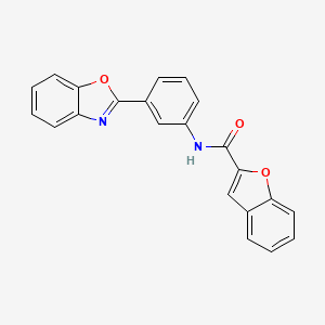 molecular formula C22H14N2O3 B3570299 N-[3-(1,3-benzoxazol-2-yl)phenyl]-1-benzofuran-2-carboxamide CAS No. 5706-49-0
