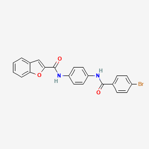 molecular formula C22H15BrN2O3 B3570303 N-{4-[(4-bromobenzoyl)amino]phenyl}-1-benzofuran-2-carboxamide 