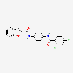 molecular formula C22H14Cl2N2O3 B3570308 N-{4-[(2,4-dichlorobenzoyl)amino]phenyl}-1-benzofuran-2-carboxamide 