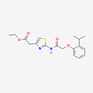 molecular formula C18H22N2O4S B3570319 ethyl (2-{[(2-isopropylphenoxy)acetyl]amino}-1,3-thiazol-4-yl)acetate 