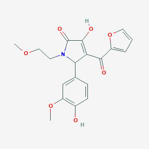 4-(2-furoyl)-3-hydroxy-5-(4-hydroxy-3-methoxyphenyl)-1-(2-methoxyethyl)-1,5-dihydro-2H-pyrrol-2-one