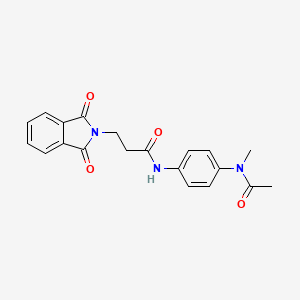 molecular formula C20H19N3O4 B3570331 N-{4-[acetyl(methyl)amino]phenyl}-3-(1,3-dioxo-1,3-dihydro-2H-isoindol-2-yl)propanamide 