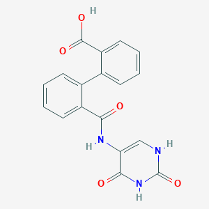 molecular formula C18H13N3O5 B3570332 2'-{[(2,4-dioxo-1,2,3,4-tetrahydro-5-pyrimidinyl)amino]carbonyl}-2-biphenylcarboxylic acid 