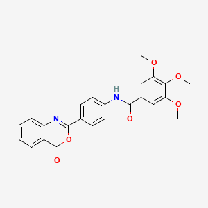 molecular formula C24H20N2O6 B3570351 3,4,5-trimethoxy-N-[4-(4-oxo-4H-3,1-benzoxazin-2-yl)phenyl]benzamide 