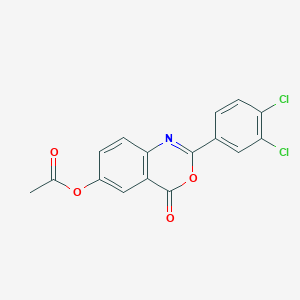molecular formula C16H9Cl2NO4 B3570366 2-(3,4-dichlorophenyl)-4-oxo-4H-3,1-benzoxazin-6-yl acetate 