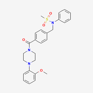 molecular formula C26H29N3O4S B3570383 N-(4-{[4-(2-methoxyphenyl)-1-piperazinyl]carbonyl}benzyl)-N-phenylmethanesulfonamide 