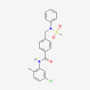 molecular formula C22H21ClN2O3S B3570404 N-(5-chloro-2-methylphenyl)-4-{[(methylsulfonyl)(phenyl)amino]methyl}benzamide 