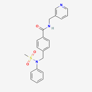 molecular formula C21H21N3O3S B3570410 4-{[(methylsulfonyl)(phenyl)amino]methyl}-N-(3-pyridinylmethyl)benzamide 
