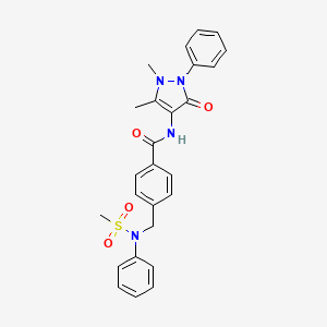 molecular formula C26H26N4O4S B3570413 N-(1,5-dimethyl-3-oxo-2-phenyl-2,3-dihydro-1H-pyrazol-4-yl)-4-{[(methylsulfonyl)(phenyl)amino]methyl}benzamide 