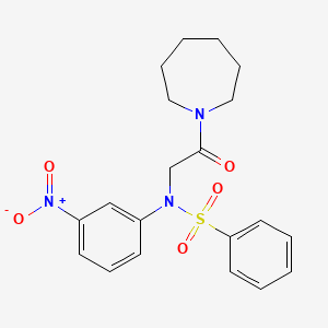 molecular formula C20H23N3O5S B3570430 N-[2-(1-azepanyl)-2-oxoethyl]-N-(3-nitrophenyl)benzenesulfonamide 