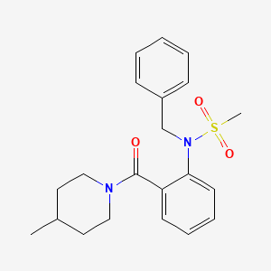 molecular formula C21H26N2O3S B3570441 N-benzyl-N-{2-[(4-methyl-1-piperidinyl)carbonyl]phenyl}methanesulfonamide 