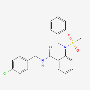 molecular formula C22H21ClN2O3S B3570449 2-[benzyl(methylsulfonyl)amino]-N-(4-chlorobenzyl)benzamide 
