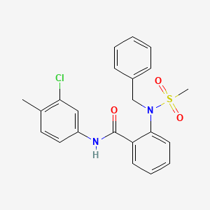 molecular formula C22H21ClN2O3S B3570454 2-[benzyl(methylsulfonyl)amino]-N-(3-chloro-4-methylphenyl)benzamide 