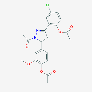 4-{1-acetyl-3-[2-(acetyloxy)-5-chlorophenyl]-4,5-dihydro-1H-pyrazol-5-yl}-2-methoxyphenyl acetate