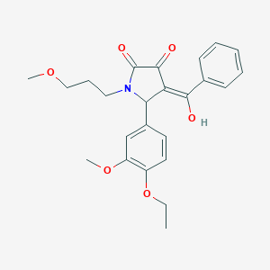 (4E)-5-(4-ethoxy-3-methoxyphenyl)-4-[hydroxy(phenyl)methylidene]-1-(3-methoxypropyl)pyrrolidine-2,3-dione