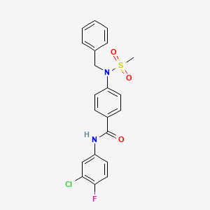 molecular formula C21H18ClFN2O3S B3570502 4-[benzyl(methylsulfonyl)amino]-N-(3-chloro-4-fluorophenyl)benzamide 