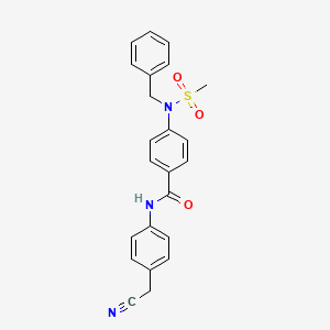 molecular formula C23H21N3O3S B3570513 4-[benzyl(methylsulfonyl)amino]-N-[4-(cyanomethyl)phenyl]benzamide 