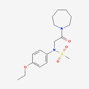 molecular formula C17H26N2O4S B3570521 N-[2-(1-azepanyl)-2-oxoethyl]-N-(4-ethoxyphenyl)methanesulfonamide 