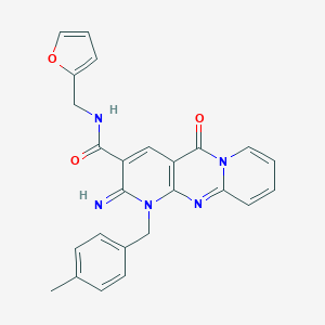 2-Imino-1-(4-methyl-benzyl)-10-oxo-1,10-dihydro-2H-1,9,10a-triaza-anthracene-3-carboxylic acid (furan-2-ylmethyl)-amide