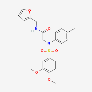 molecular formula C22H24N2O6S B3570546 N~2~-[(3,4-dimethoxyphenyl)sulfonyl]-N~1~-(2-furylmethyl)-N~2~-(4-methylphenyl)glycinamide 
