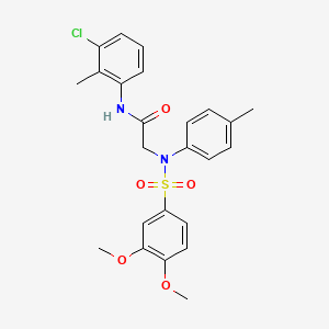 molecular formula C24H25ClN2O5S B3570548 N~1~-(3-chloro-2-methylphenyl)-N~2~-[(3,4-dimethoxyphenyl)sulfonyl]-N~2~-(4-methylphenyl)glycinamide 