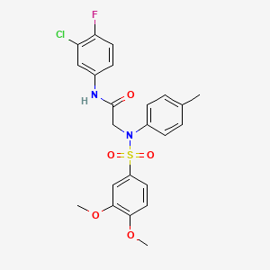 molecular formula C23H22ClFN2O5S B3570552 N~1~-(3-chloro-4-fluorophenyl)-N~2~-[(3,4-dimethoxyphenyl)sulfonyl]-N~2~-(4-methylphenyl)glycinamide 