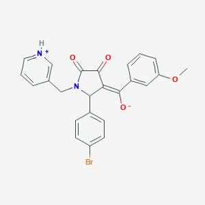 (E)-[2-(4-bromophenyl)-4,5-dioxo-1-(pyridin-1-ium-3-ylmethyl)pyrrolidin-3-ylidene]-(3-methoxyphenyl)methanolate