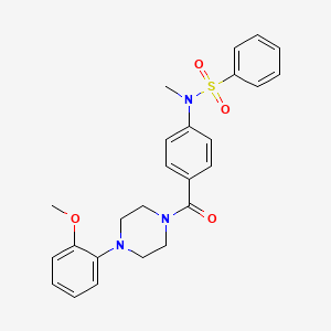 molecular formula C25H27N3O4S B3570566 N-(4-{[4-(2-methoxyphenyl)-1-piperazinyl]carbonyl}phenyl)-N-methylbenzenesulfonamide 